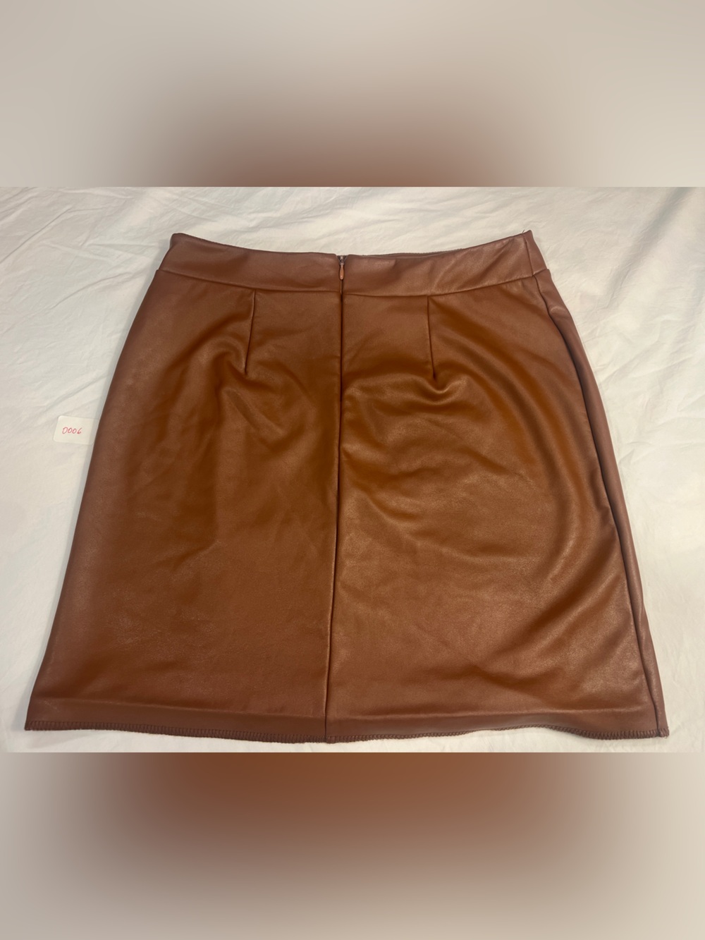 Classic Faux Leather Mini Skirt in Chestnut Brown